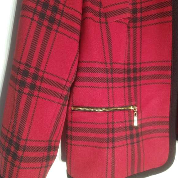 Kasper Red & Black Jacket Size 10 petite - Picture 4 of 6